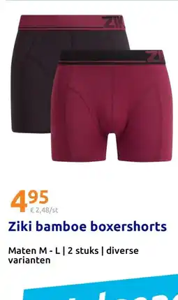 Action Ziki bamboe boxershorts aanbieding