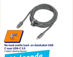 Action Re load snelle laad en datakabel USB C naar USB C 2.0 aanbieding