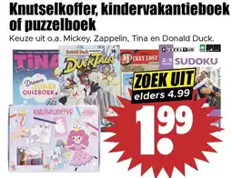 Dirk Knutselkoffer, kindervakantieboek of puzzelboek aanbieding