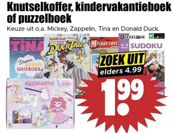 Dirk Knutselkoffer, kindervakantieboek of puzzelboek aanbieding