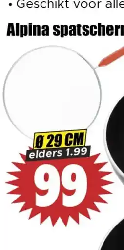 Dirk Alpina spatscherm aanbieding