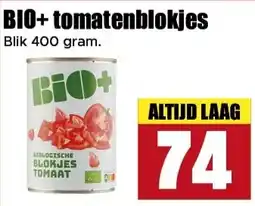 Dirk BIO+tomatenblokjes aanbieding