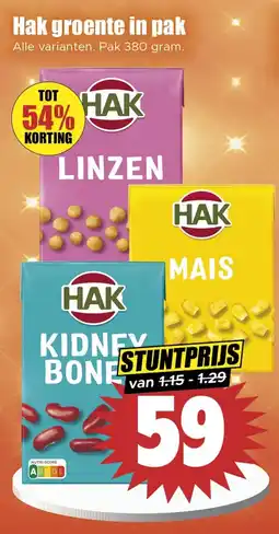 Dirk Hak groente in pak aanbieding