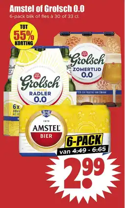 Dirk Amstel of Grolsch 0.0 aanbieding