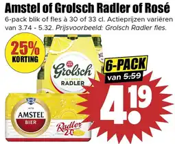 Dirk Amstel of Grolsch Radler of Rosé aanbieding