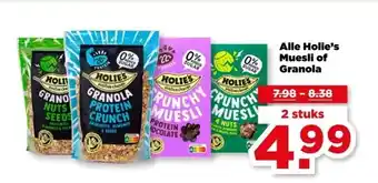 PLUS Alle Holie's Muesli of Granola aanbieding