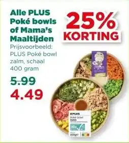 PLUS Alle PLUS Poké bowls of Mama's Maaltijden aanbieding