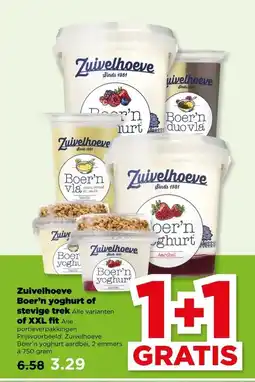 PLUS Zuivelhoeve Boer'n yoghurt of stevige trek aanbieding