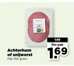 PLUS Achterham of snijworst aanbieding