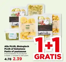 PLUS Alle PLUS, Biologisch PLUS of Selezione Pasta of pastasaus aanbieding