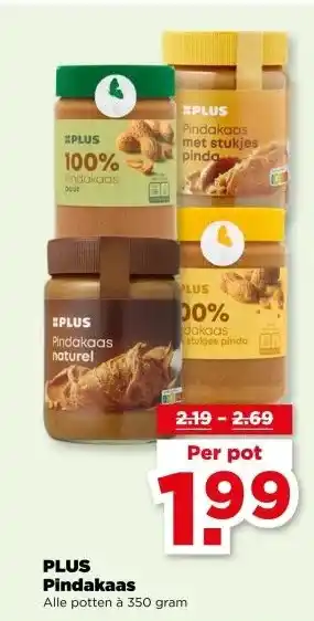 PLUS PLUS Pindakaas aanbieding