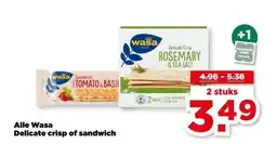 PLUS Alle Wasa Delicate crisp of sandwich aanbieding