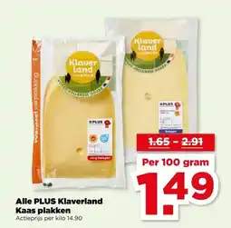 PLUS Alle PLUS Klaverland Kaas plakken aanbieding
