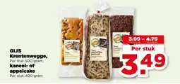 PLUS GIJS Krentenwegge, kaneel of appelcake aanbieding