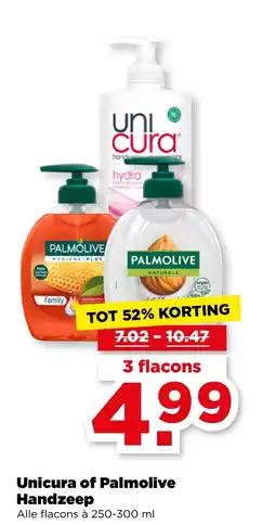 PLUS Unicura of Palmolive Handzeep aanbieding