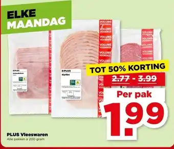 PLUS PLUS Vleeswaren aanbieding