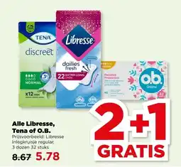 PLUS Alle Libresse, Tena of O.B. aanbieding