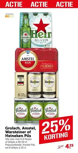 Coop Grolsch, Amstel, Warsteiner of Heineken Pils aanbieding