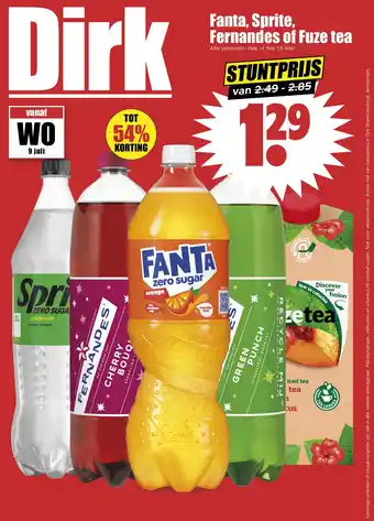 Dirk Fanta, Sprite, Fernandes of Fuze tea aanbieding