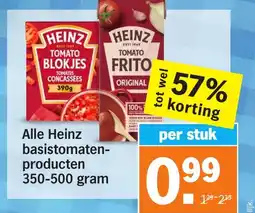 Albert Heijn Alle Heinz basistomaten- producten aanbieding