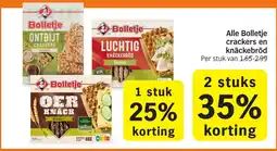 Albert Heijn Alle Bolletje crackers en knäckebröd aanbieding