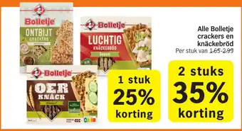 Albert Heijn Alle Bolletje crackers en knäckebröd aanbieding