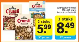 Albert Heijn Alle Quaker Cruesli aanbieding