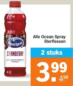 Albert Heijn Alle Ocean Spray literflessen aanbieding