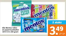 Albert Heijn Alle Mentos rollen en pepermuntballen aanbieding