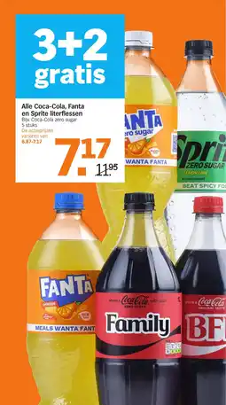 Albert Heijn Alle Coca-Cola, Fanta en Sprite literflessen aanbieding