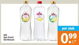 Albert Heijn Alle Spa Touch literflessen aanbieding