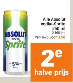 Albert Heijn Alle Absolut vodka-Sprite aanbieding