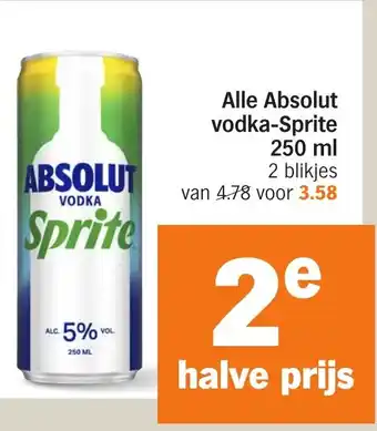 Albert Heijn Alle Absolut vodka-Sprite aanbieding