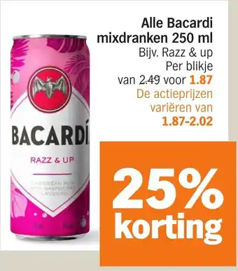 Albert Heijn Alle Bacardi mixdranken aanbieding