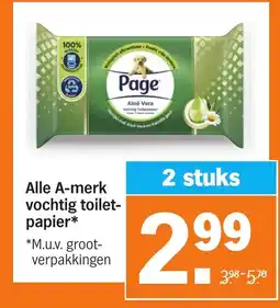 Albert Heijn Alle A merk vochtig toilet papier aanbieding