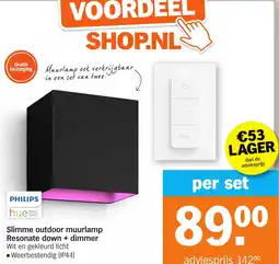 Albert Heijn Slimme outdoor muurlamp Resonate down + dimmer aanbieding