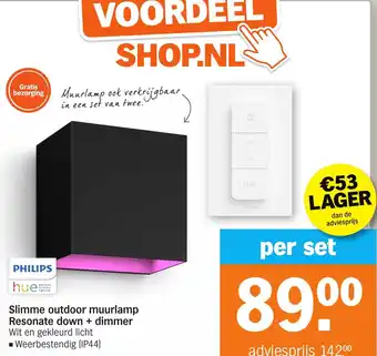 Albert Heijn Slimme outdoor muurlamp Resonate down + dimmer aanbieding