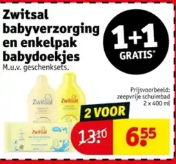 Kruidvat Zwitsal babyverzorging en enkelpak babydoekjes aanbieding