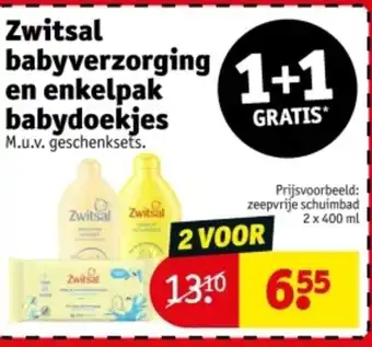 Kruidvat Zwitsal babyverzorging en enkelpak babydoekjes aanbieding