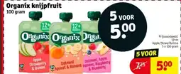 Kruidvat Organix knijpfruit aanbieding