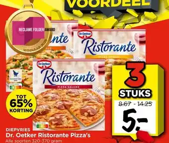 Vomar Voordeelmarkt DIEPVRIES Dr. Oetker Ristorante Pizza's aanbieding