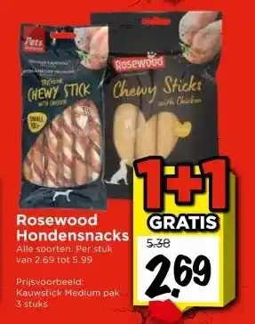 Vomar Voordeelmarkt Rosewood Hondensnacks aanbieding