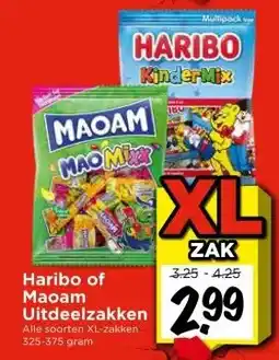 Vomar Voordeelmarkt Haribo of Maoam Uitdeelzakken aanbieding