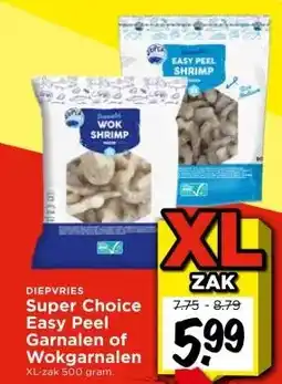 Vomar Voordeelmarkt DIEPVRIES Super Choice Easy Peel Garnalen of Wokgarnalen aanbieding