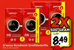 Vomar Voordeelmarkt G'woon Roodmerk Snelfilterkoffie aanbieding