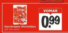 Vomar Voordeelmarkt Geschrapte Worteltjes aanbieding