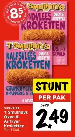 Vomar Voordeelmarkt DIEPVRIES 't Smulhuys Oven & Airfryer Kroketten aanbieding