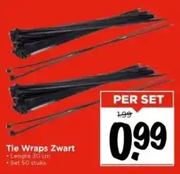 Vomar Voordeelmarkt Tie Wraps Zwart aanbieding