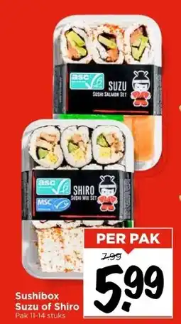 Vomar Voordeelmarkt Sushibox Suzu of Shiro aanbieding