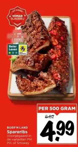 Vomar Voordeelmarkt BOER'N LAND Spareribs aanbieding